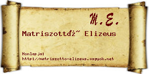 Matriszottó Elizeus névjegykártya
